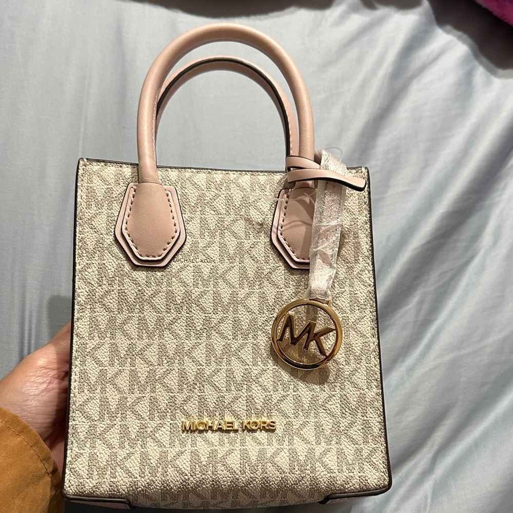 Michael Kors Cream and Pink Mini Bag